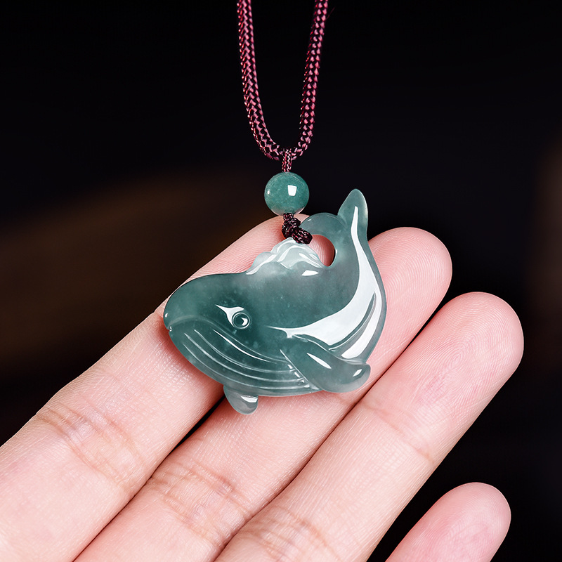 Women Accessories For Gift - قلادة حجر اليشم البورمي الطبيعي على