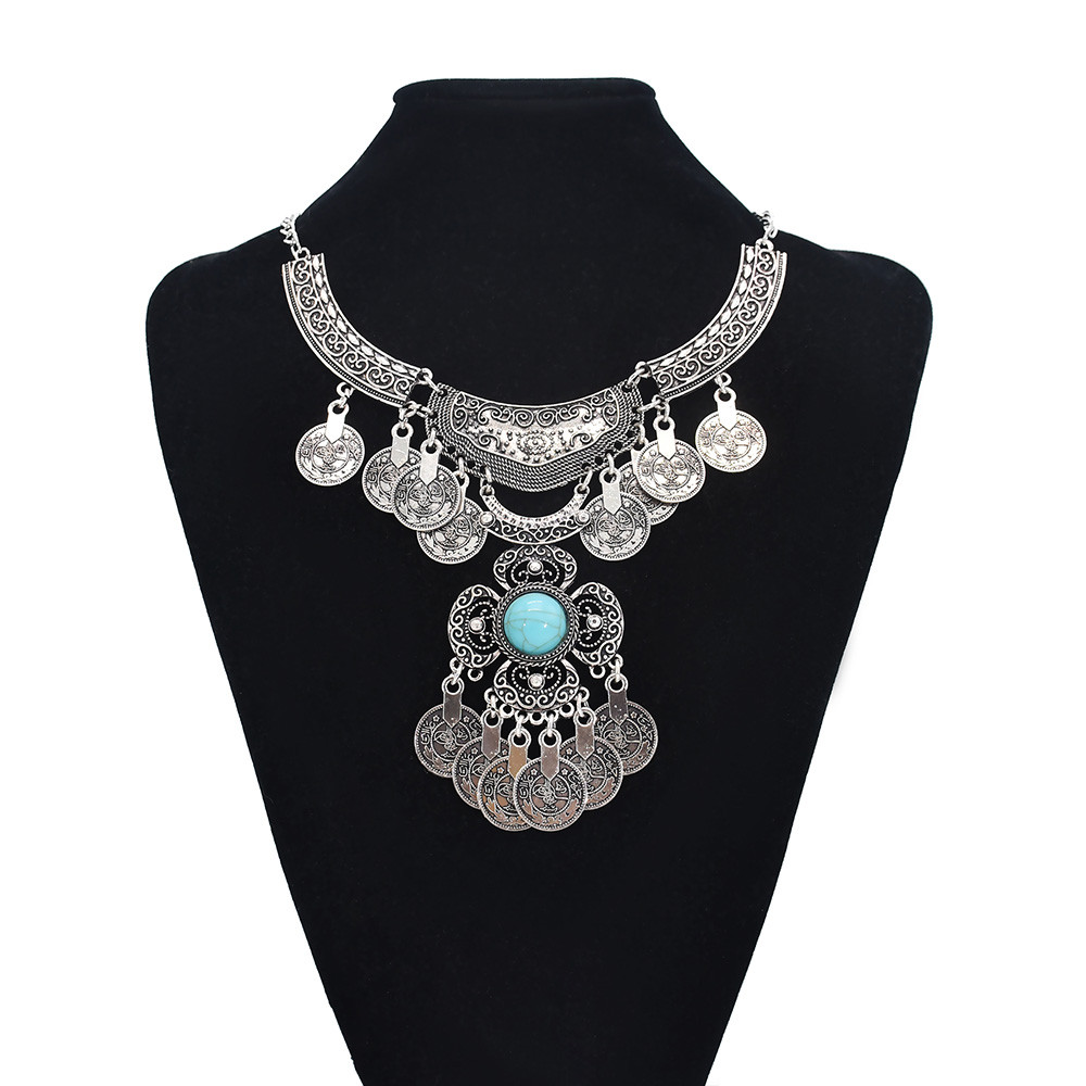 Women Accessories Nepal - خمر سبيكة جوفاء كبيرة زهرة عملات