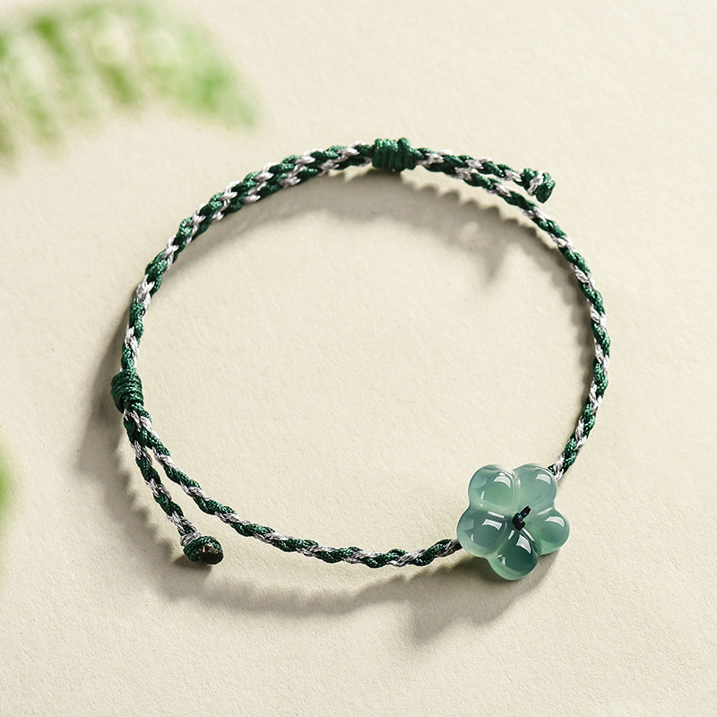 Women Accessories For Gift - سوار زهرة اليشم البورمي الطبيعي، إكسسوارات