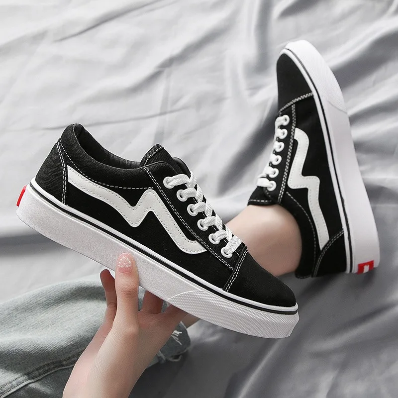 Vans Shoes Old Skool - أحذية مشي قماشية للطلاب الشباب ،