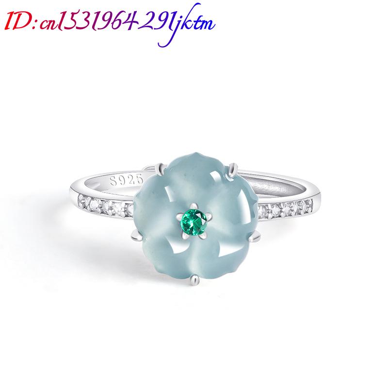 خواتم زهرة اليشم البورمي الأزر - مراجعة Women Accessories For Gift وسعره