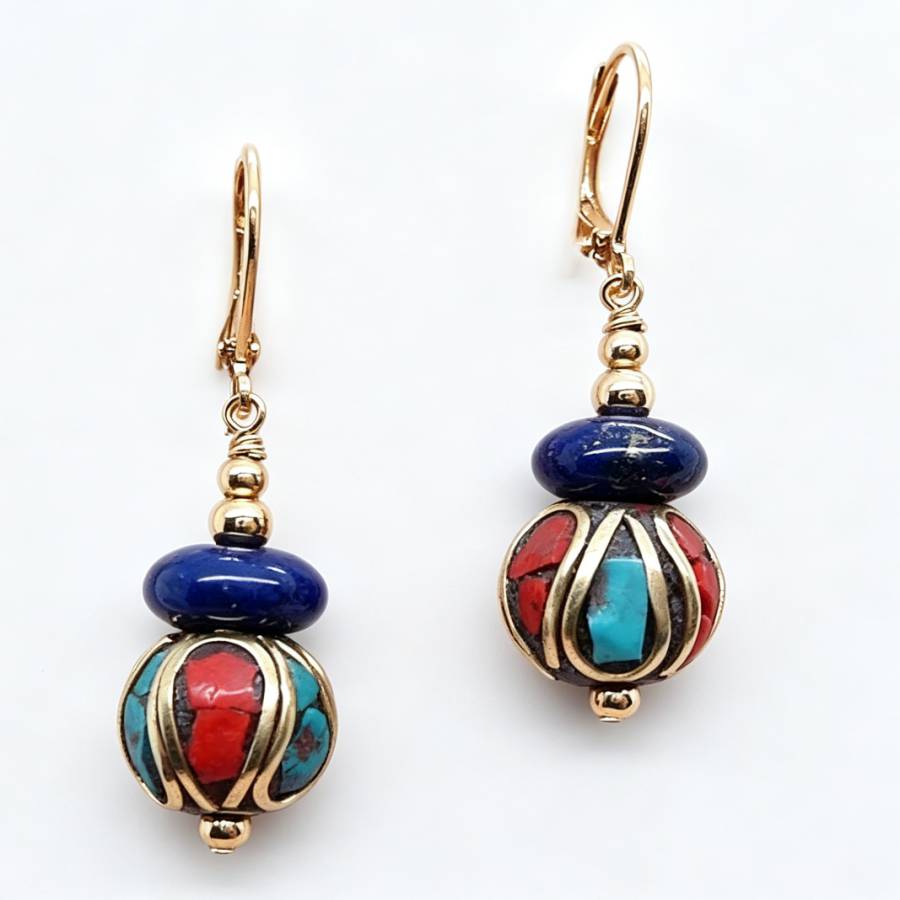 أقراط ذهبية متدلية مصنوعة يدوي - مراجعة Women Accessories Nepal وسعره