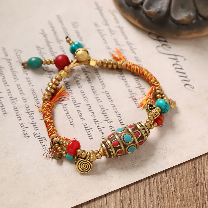 التبتية الرجعية المنسوجة سوار  - مراجعة Women Accessories Nepal وسعره