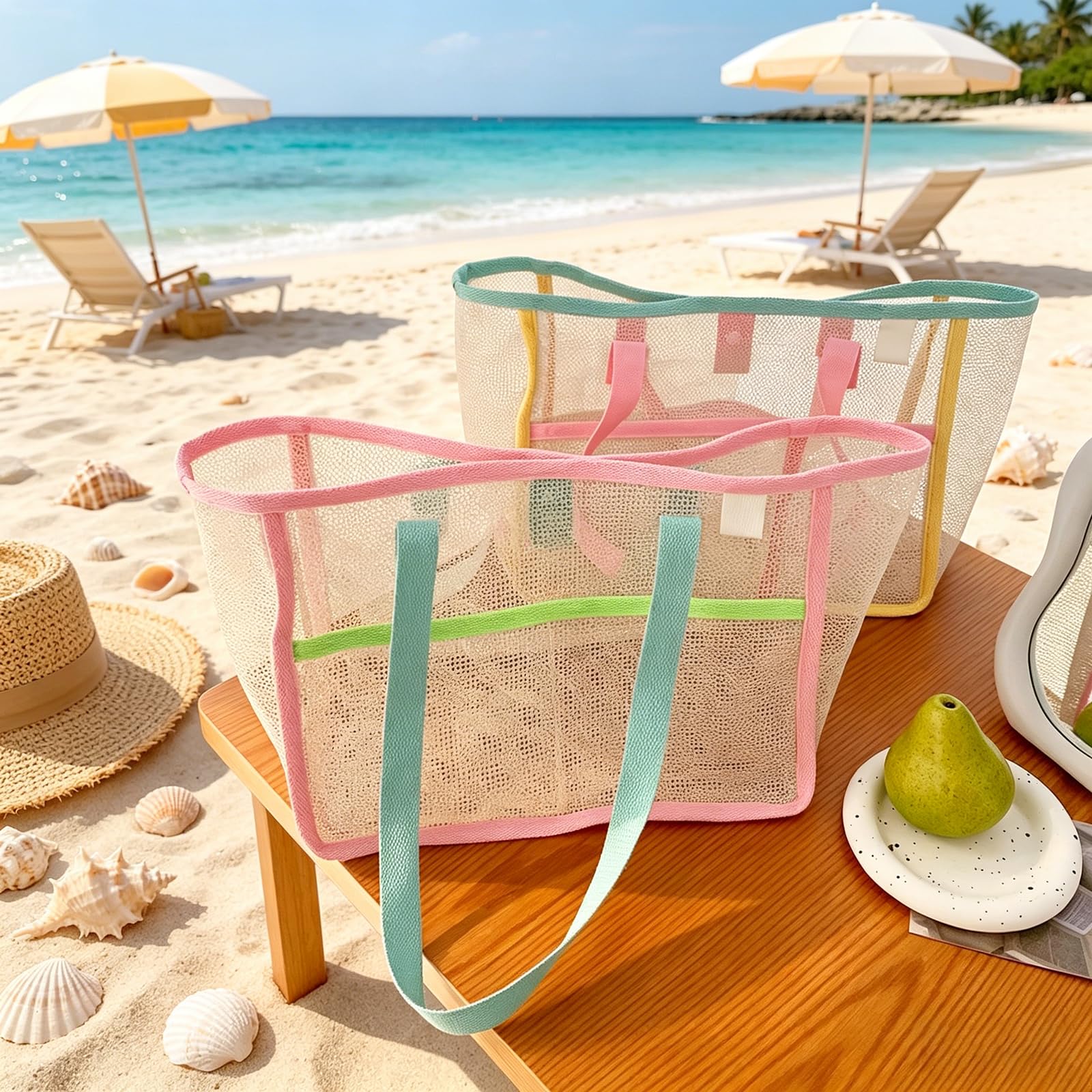 حقائب شاطئ نسائية ملونة قابلة  - مراجعة Women Accessories Bag وسعره