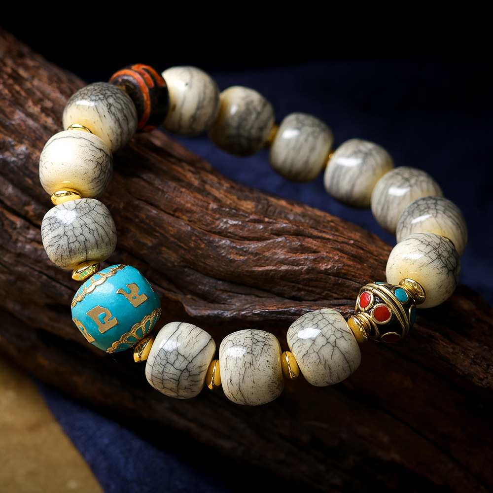 سوار من خرز عظم الياك المتشقق  - مراجعة Women Accessories Nepal وسعره