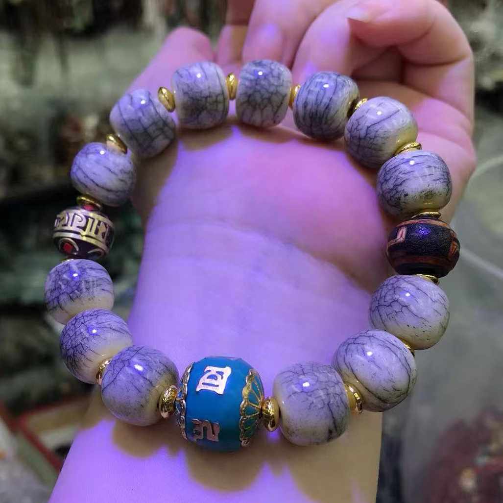 سوار من خرز عظم الياك المتشقق  - مراجعة Women Accessories Nepal وسعره